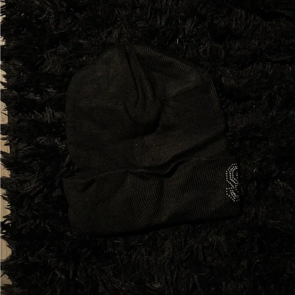 Spider Web Design Black Beanie
